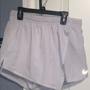 White Nike Running Shorts